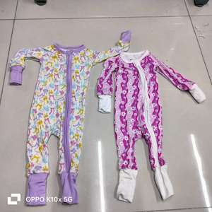 Gıda Baskılı Özel Tasarım Bambu Bebek Erkek Kız Pijama Tulumları Bebek Fermuarlı Uyku Tulumları - Product Image 3