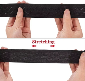 Bán Buôn 2Cm 2.5Cm 3Cm Màu Đen Chống Silp Băng Sóng <span class=keywords><strong>Silicone</strong></span> <span class=keywords><strong>Grip</strong></span> Ban Nhạc Đàn Hồi Vải Cho Quần Áo May Mặc - Product Image 6