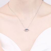 Bijoux de souhaits Evil Vvs Moissanite Eye Charm Collier Pendentif en argent sterling 925 plaqué or blanc 18k Moissanite Collier