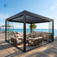 Pergola de luxe Sweet Home en aluminium de grande taille avec toit à lames orientables, écologique, revêtement poudré, imperméable, pour patio et jardin