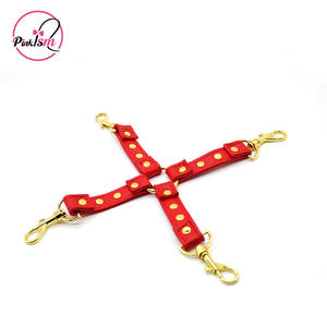 Pinksm Personalizado Cuero Bondage Gear Ajustable Adulto Erótico Juguetes Sexuales Esposas Muslo Puños Cruz Cintura Restricciones Color Rosa - Product Image 6