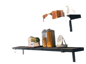 Support mural flottant en métal robuste WEKIS pour étagère, style industriel et farmhouse, à monter soi-même - Product Image 4