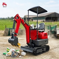 Mini-excavatrice 1,2 tonne EPA, petite excavatrice agricole, nouvelle excavatrice sur chenilles, mini-excavatrice compacte, moteur Kubota, livraison gratuite