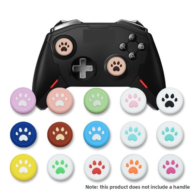 For for Pro for for for Game Controllers Silicone Joystick Cap with Paw Print Design