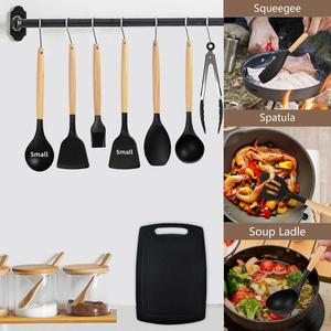 Wholesale 19pcs Silicone Kitchen Utensil Set Heat Resistant Non-stick Cooking Tools with Holder Knife Set Custom Logo OEM ODM - Product Image 4