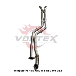 Vortex Custom GT4 Style Equal Length X Pipe Midpipe en acier inoxydable pour M2 G87 M3 G80 G81 M4 G82 G83 S58 2021-2024 Performance - Product Image 2