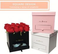 Boîte de papier d'emballage de fleurs pour arrangement de chocolat avec tiroir vide exquis au design personnalisé pour la Saint-Valentin