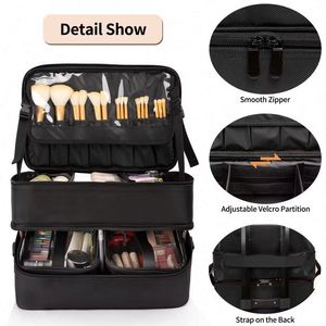 Free Sample Customization <b>Professional</b> <b>Makeup</b> Stylish Cosmetic Bag <b>Case</b> Travel Large <b>Makeup</b> Bag - Product Image 5