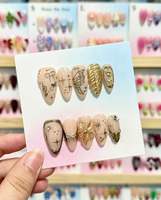 Faux ongles à presser en gros, réutilisables, en acrylique, pour le nail art et les fournitures de salon, kit de nail art
