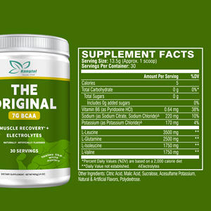 Poudre d'électrolytes <span class=keywords><strong>BCAA</strong></span> de marque personnalisée pour la récupération musculaire Zéro sucre Supplément post-entraînement 30 portions - Product Image 2
