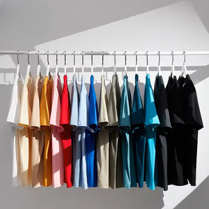 Camiseta Unisex Personalizada para <span class=keywords><strong>Hombre</strong></span>, Color Sólido, Estilo Básico, Cuello Redondo Informal, Hombros Caídos, Transpirable, Algodón y Poliéster Ecológicos - Product Image 1