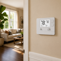 Thermostat numérique multi-étages 24VAC 2 chaud 2 froid 2H2C non programmable pour système de climatisation centralisée et pompe à chaleur