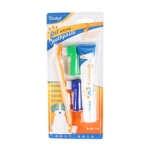 Kit de cuidado bucal para mascotas, cepillo de dientes de plástico ecológico para perros y gatos - Product Image 1