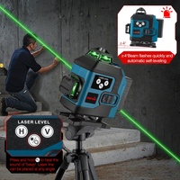 Niveau laser vert 4D ONEVAN 16 lignes - Auto-nivelant, rotation à 360°, étanche IP54, qualité DIY, batterie 4000 mAh, précision 2 mm/10 m