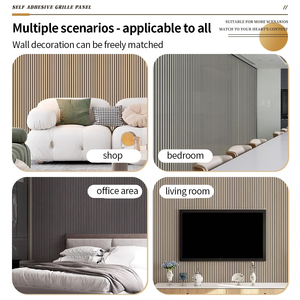 Panel de <span class=keywords><strong>Pared</strong></span> de PVC con Rayas 3D Directo de Fábrica, Impermeable, Ignífugo, Insonorizante, Autoadhesivo, Despegable y Pegable, para Sala de Estar, Diseño Moderno - Product Image 3