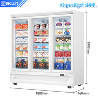 Congélateur vertical commercial Bojin, congélateur de présentation pour supermarché, congélateur vertical personnalisé pour la vente de produits surgelés