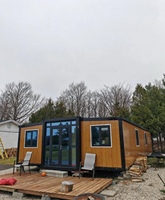 Maison conteneur extensible à installation rapide, grand espace de vie, villa modulaire préfabriquée pliable pour projets d'hébergement touristique