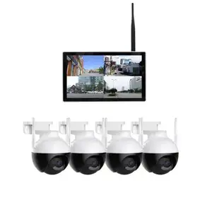 Competitive price 4ch wifi nvr kit wireless ip Camera with LCD screen cctv Monitor easy installation 5MP