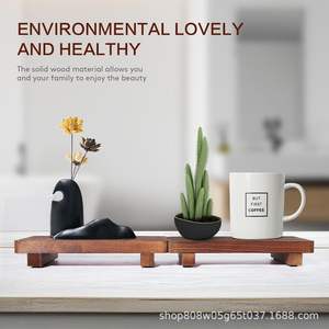 Wooden <b>Bathroom</b> <b>Storage</b> Rack Rectangular Solid Wood <b>Countertop</b> Soap Holder Durable Freestanding Ornament Stand - Product Image 4