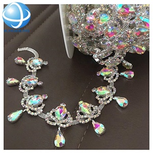 Chaînes de strass métalliques en rouleaux pour costumes de danse, robes de mariée, ceintures, accessoires de décoration - Product Image 3