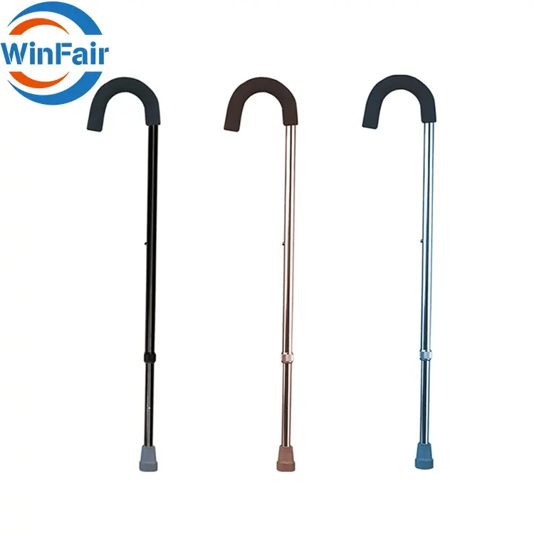 WinFair 의료 우산 노인 개폐식 알루미늄 보행 보조 지팡이 스틱 노인 걷는 지팡이 조정 가능
