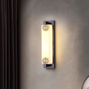 Lámpara de Pared Exterior de Resina y Mármol de Estilo Chino de Alta Gama, Nueva, Impermeable, para Sala de Estar, Pasillo, Fondo de Pared - Product Image 5