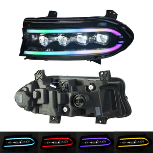 <span class=keywords><strong>Faro</strong></span> Anteriore Animato <span class=keywords><strong>RGB</strong></span> Completo SINDAR con Quattro Lenti e Luci Diurne (DRL) per Dodge Charger SRT HellCat 2015-2021 Facelift 7a Generazione 15-21 - Product Image 5