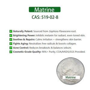 แป้งธรรมชาติสกัดจาก <span class=keywords><strong>matrine</strong></span> 519-02-8 <span class=keywords><strong>98</strong></span>% สารสกัดจากธรรมชาติต่อต้านริ้วรอยส่วนประกอบเครื่องสำอางช่วยให้ผิวมังสวิรัติกระจ่างใสและต้านริ้วรอย - Product Image 3