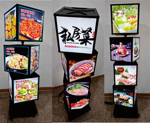 Cả hai treo và tầng thường vụ 4 mặt xoay vuông Cube Shape <span class=keywords><strong>LED</strong></span> hộp đèn - Product Image 1