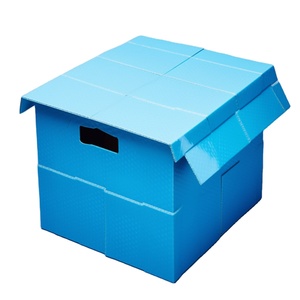 customized colorful stackable pick bins waterproof coroplast corrugated transport shipping storage boxes with lid plastic