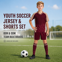 Ensemble de maillot et short de football personnalisés pour jeunes, col en V, uniforme de sublimation pour l'entraînement de football junior et les compétitions de club