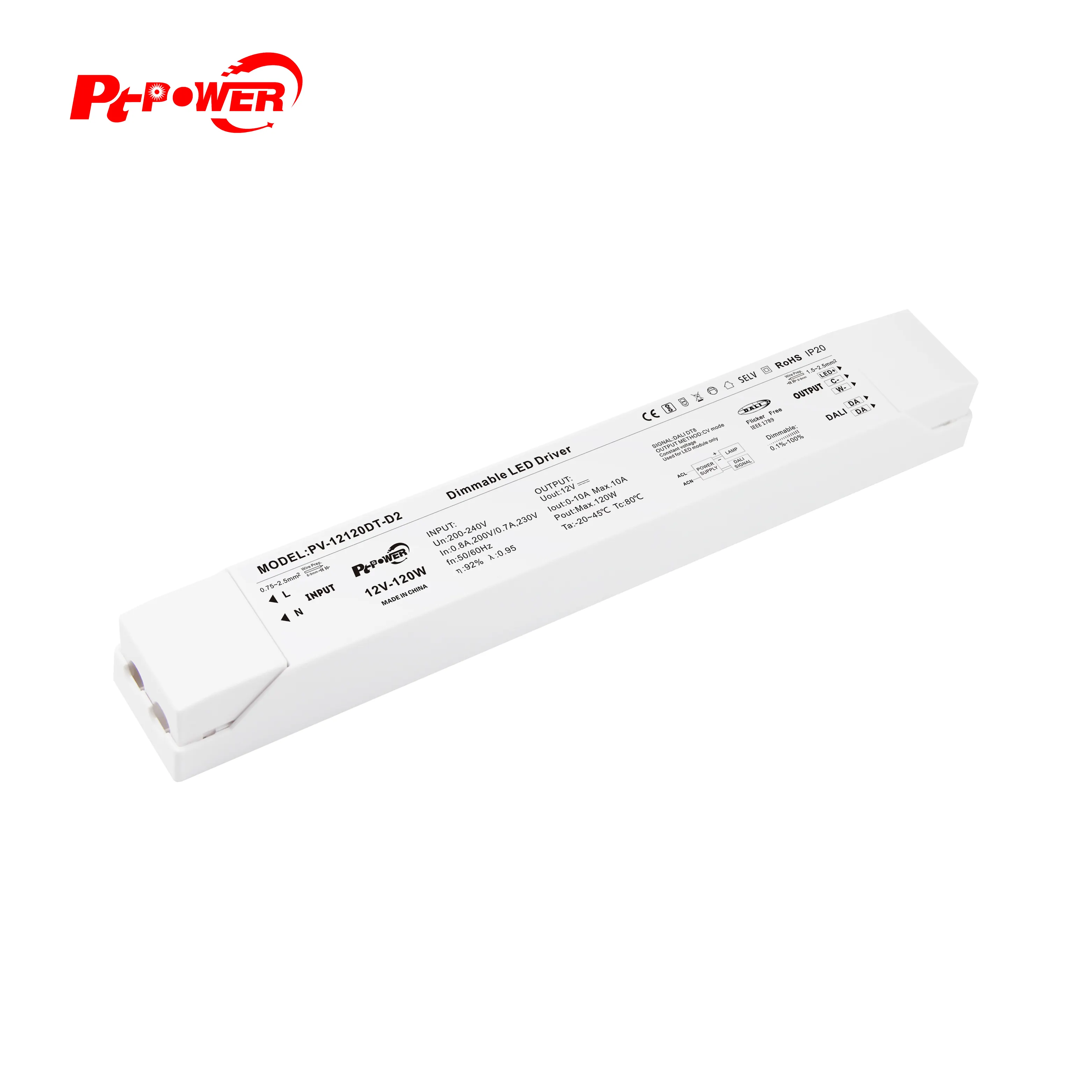 Fast delivery Plastic Slim Indoor DALI Controller DT8 LED Dimmable Driver Waterproof IP20