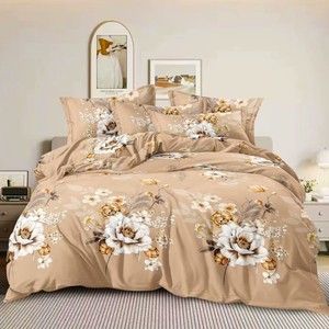 Trung Quốc nhà máy drap de thắp sáng Bán buôn giá rẻ tấm ga trải giường hoa mẫu bộ đồ giường Set 100% polyester tấm phẳng trong kho vua - Product Image 4