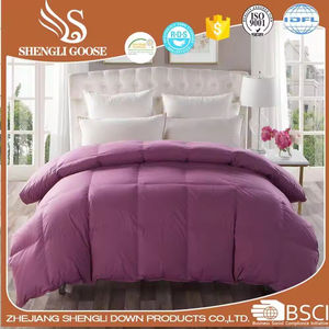 مبيع بالجملة قطن قماش صامد للسرير بحجم ملكيّ ريش بطة أوزة بيضاء لحاف مبطن للأسفل - Product Image 3