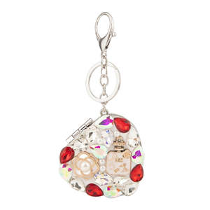 Heart-Shaped Bling Rhinestone <b>Compact</b> <b>Mirror</b> Double-Sided Portable Pocket <b>Mirror</b> Eco-Friendly Material 95% Reflectivity - Product Image 3