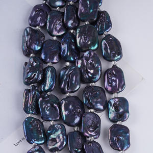 Perles d'eau douce baroques rectangulaires blanches naturelles de 18 cm (15-17 mm) en gros pour la fabrication de bijoux et bracelets DIY - Product Image 5