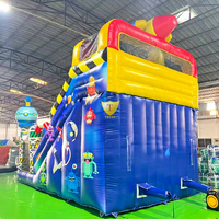 Toboggan aquatique gonflable avec piscine à jets d'eau, combo château gonflable géant, aire de jeux aquatique extérieure pour enfants, PVC CE