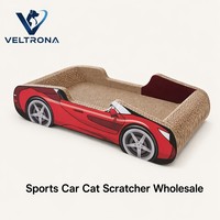 Griffoir pour chat en carton ondulé, modèle voiture de sport rouge décapotable, pour l'intérieur, vente en gros