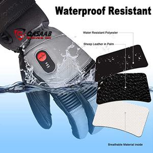 Three-Finger <b>Black</b>-Grey Patchwork Winter-Safety Work Heavy-Construction Working Hand-Warming Leather Gloves From Pakistan - Product Image 4