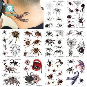 <span class=keywords><strong>64</strong></span> + Halloween trang trí, ma, bí ngô, thực tế giả sẹo máu spiderwebs Halloween hình xăm tạm thời cho người lớn chàng trai trẻ em - Product Image 2