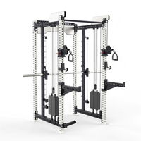 Rack de musculation multifonctionnel commercial avec machine à câbles croisés et pile de poids pour entraînement complet en salle de sport