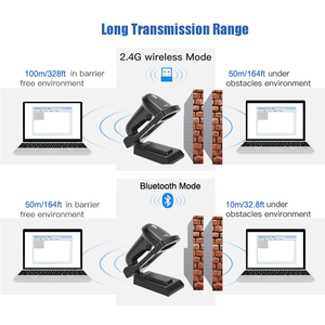 Lecteur de <span class=keywords><strong>code</strong></span> QR sans fil Bluetooth 3 en 1 de haute qualité Scanner de codes à barres 2D mains libres avec support de charge - Product Image 5