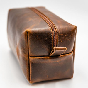 Wholesale Leather <b>Wash</b> <b>Bag</b> with Customized Embossed Design Premium <b>Travel</b> Toiletry Organizer Zipper Storage Pouch Custom Logo - Product Image 1