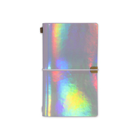 Carnet de voyage en cuir PU holographique en gros avec recharges pour journal de voyage