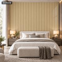 Papier peint auto-adhésif à motif rayé en bois beige clair de 1 mm, feuilles IXPE de 1,2 x 3 m pour les murs décoratifs des chambres d'hôtel