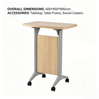 Pupitre en bois oblong professionnel mobile pour enseignant, bureau de conférence moderne, bureau d'accueil, simplicité pour salle de réunion