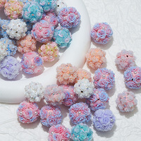 Nouvel Arrivage en Gros : Perles Fantaisie en Argile Céramique de 20 mm avec Strass en Forme de Fleur, Perles Espacées pour la Fabrication de Bijoux et Accessoires pour Stylos