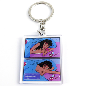 Doble lado <span class=keywords><strong>Anime</strong></span> niñas claro impresión personalizada llavero de acrílico - Product Image 1