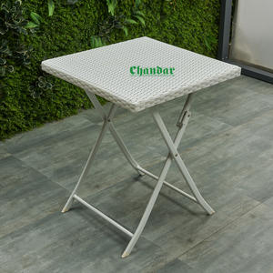 Juegos de <span class=keywords><strong>Muebles</strong></span> Plegables de Ratán para Jardín, Modernos y Económicos, Sillas y Mesa Plegables de Ratán de Plástico Blanco - Product Image 3