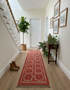 Geometric Kilim Handwoven Wool Jute Southwestern Tribal <b>Runner</b> <b>Rug</b> Boho Farmhouse Carpet Rustic <b>Hallway</b> Floor Decor for Home - Product Image 2